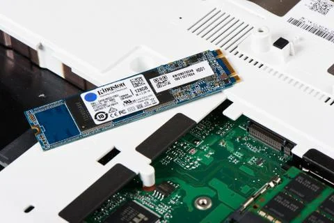 M.2 SSD and slot Stock Photos