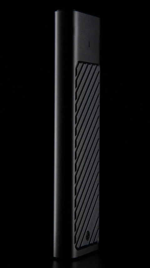 M.2 SSD Case on black background, External USB Drive Stock Footage 272971164