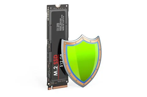 M2 SSD with shield, 3D rendering Illustrazione stock