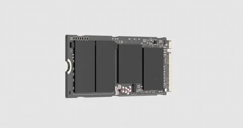 M.2 SSD solid-state drive rotation animation seamlessly loopable. 3D render.. Stock Footage 323550719