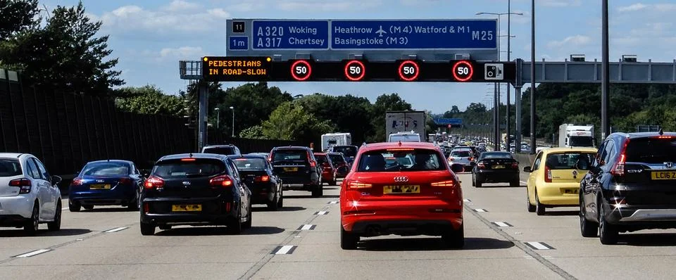 M25 traffic jam Stock Photos