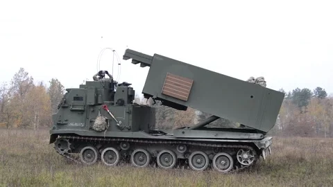 M270 MLRS - Overview, Reloading and Fire Missions (3) Video stock 162252452