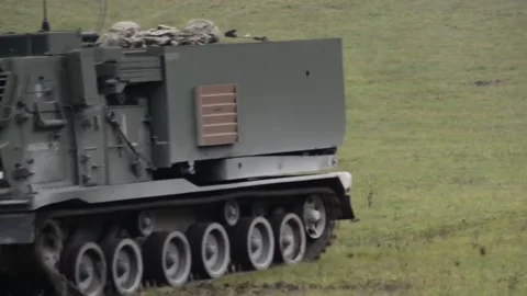 M270 MLRS - Overview, Reloading and Fire Missions (1) Stock Footage 162252453