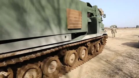 M270 MLRS - Overview, Reloading and Fire Missions (6) Stock Footage 162252490