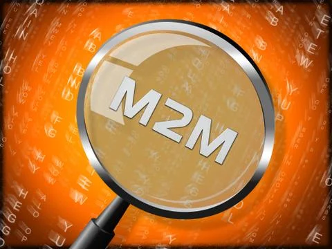 M2M Machine Connectivity And Cooperation 3d Rendering Illustrazione stock