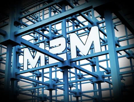 M2M Machine Connectivity And Cooperation 3d Rendering Illustrazione stock
