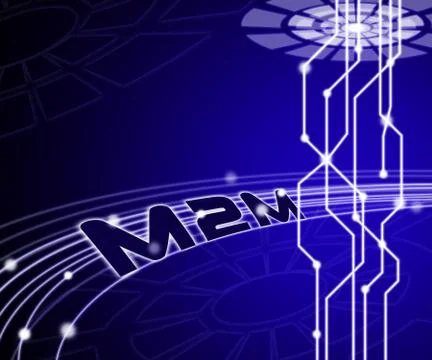 M2M Machine Connectivity And Cooperation 3d Illustration Stock Illustration