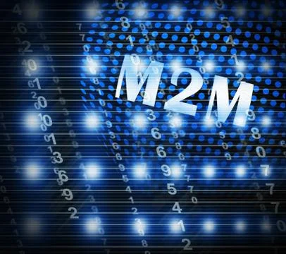 M2M Machine Connectivity And Cooperation 2d Illustration Illustrazione stock