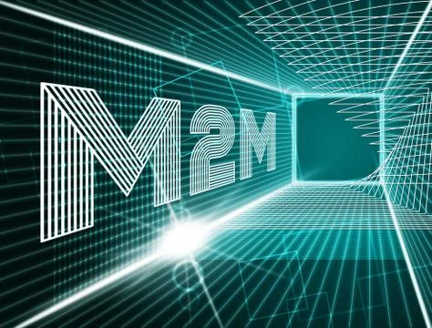 M2M Machine Connectivity And Cooperation 3d Illustration Illustrazione stock