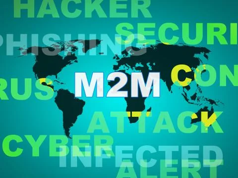 M2M Machine Connectivity And Cooperation 2d Illustration Illustrazione stock