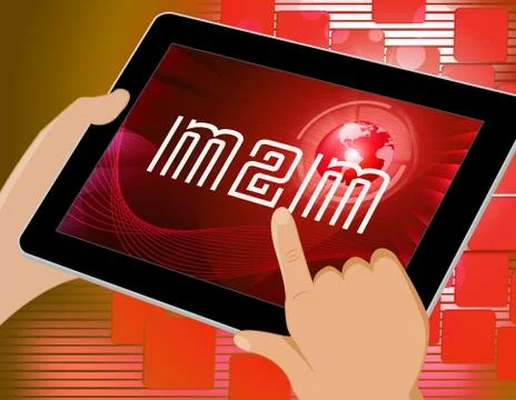 M2M Machine Connectivity And Cooperation 3d Illustration Illustrazione stock