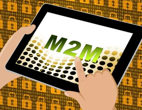 M2M Machine Connectivity And Cooperation 3d Illustration Illustrazione stock