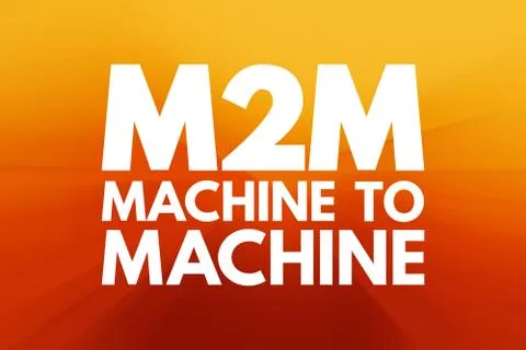M2M - Machine to Machine acronym, technology concept background Stock Illustration