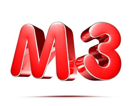 M3 red 3D illustration on white background with clipping path. Stock Illustration