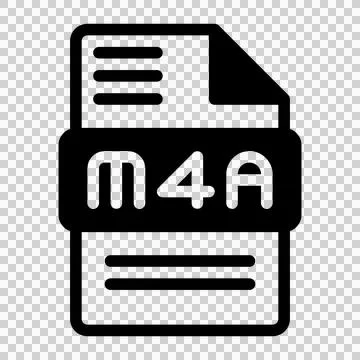 M4a file icon. Audio format symbol Solid icons, Vector illustration.  Stock Illustration
