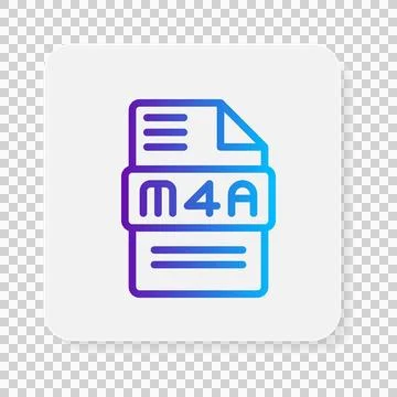 M4a flat icons. files type, document, extension symbol icon.  Stock Illustration