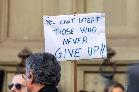 M5S protest demonstration in the square Stock Photos