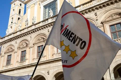 M5S protest demonstration in the square Stock Photos