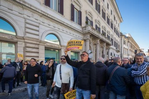 M5S protest demonstration in the square Stock Photos