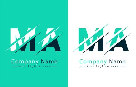 MA Letter Logo Vector Design Template Elements 库存插图
