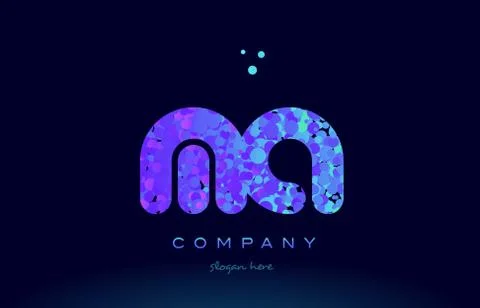 Ma m a bubble circle dots pink blue alphabet letter logo icon vector Stock Illustration