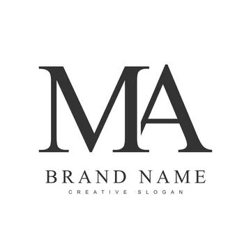 MA trendy logotype template. Initial letter m and a classic font style. Cre.. Stock Illustration