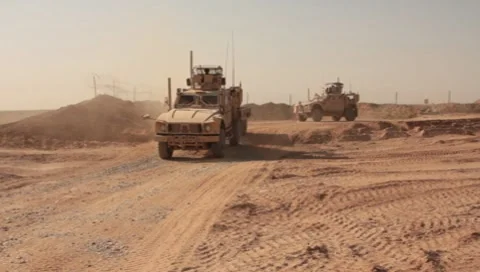 MA-TV(MRAP) Mine Resistant Vehicle (HD)m Stock Footage 7733802