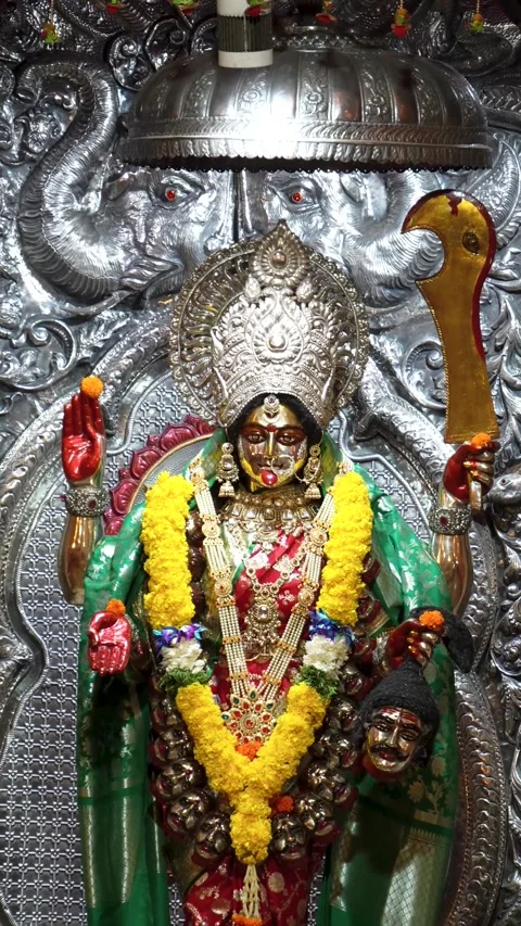 Maa Durga and Kali Goddess Idols  Hindu Divine Feminine Power Stock Footage 318617610