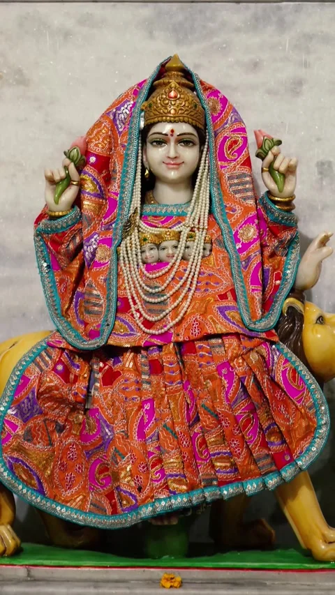 Maa Katyayani  Sixth Form of Goddess Durga, Symbol of Courage and Righteousne Stock Footage 318617619
