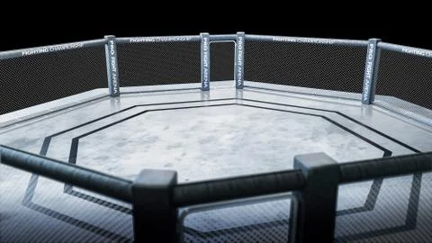 MAA octagon top view. Fighting Championship. Isolated MMA octagon. 3D renderi Stock Illustration