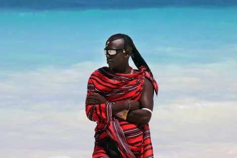 Maasai on the beach Stock Photos