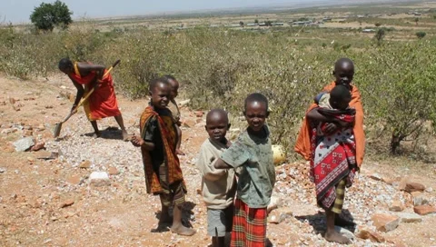 Maasai Children Stock Footage 10797384