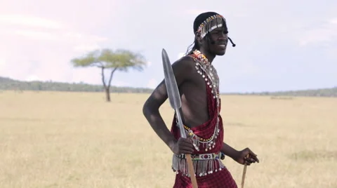 Maasai tribesman Video stock 67961706