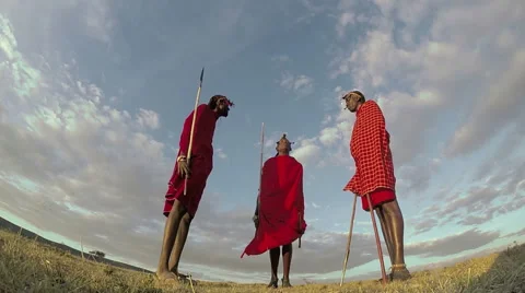 Maasai Tribesmen Stock-Footage 43424011