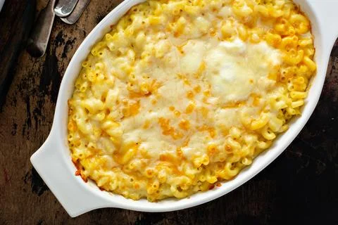 Mac and cheese on a festive Easter table Stock Photos