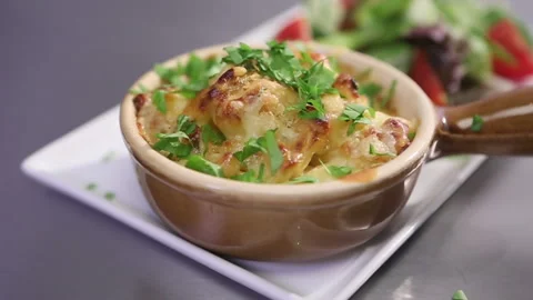 Mac and Cheese plate up 4 Stock Footage 280114097