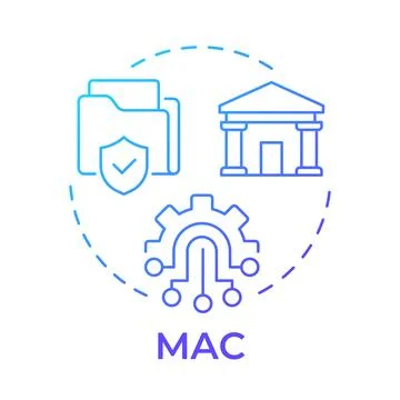 MAC blue gradient concept icon Illustrazione stock