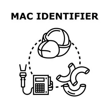Mac identifier digital network device concept Stock Illustration