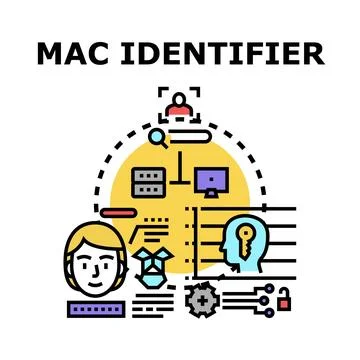 Mac identifier user data protection concept Stock Illustration