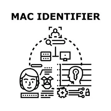 Mac identifier user data protection concept Stock Illustration