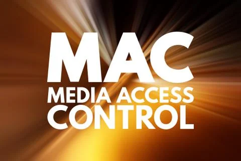 MAC - Media Access Control acronym, technology concept background Stock Illustration