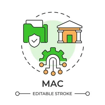 MAC multi color concept icon Stock Illustration