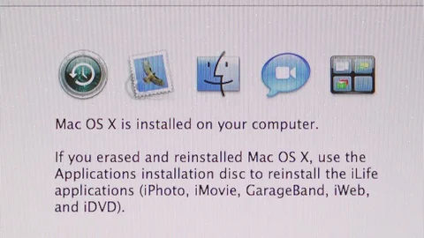 Mac Os X is installed on your computer Stock Footage 107783359