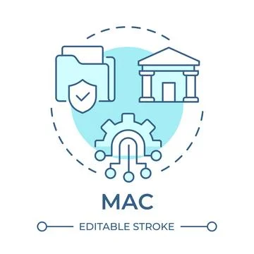 MAC soft blue concept icon Stock Illustration