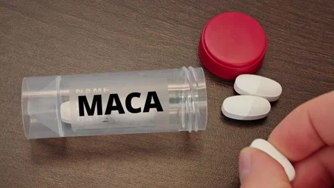 MACA herbal botanical supplement for womens health hormonal balance and Stock Footage 338415866