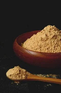 Maca root powder Stock Photos