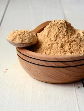 Maca root powder Stock Photos