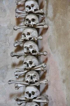 Macabre sculpture of human bones Stock Photos