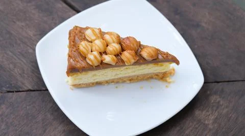 Macadamia cake on the table Stock Photos