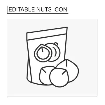 Macadamia nut line icon Stock Illustration
